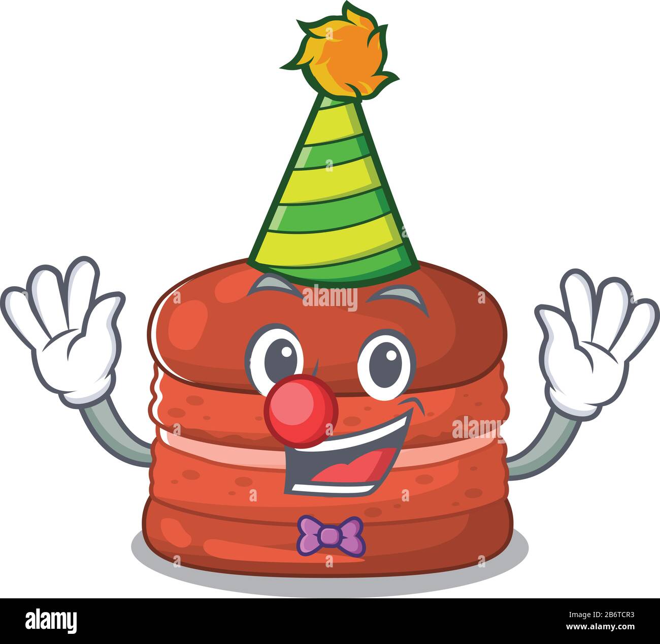 Cute and Funny Clown cherry macaron cartoon character mascot style ...