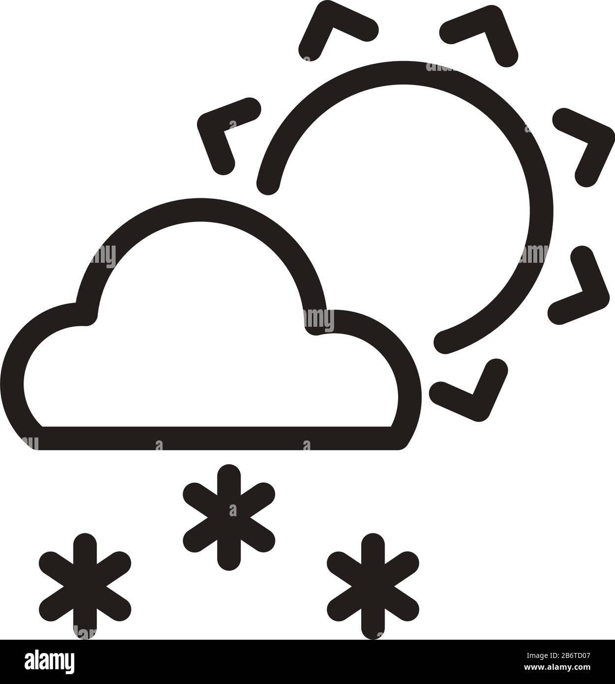 sun with clouds and snow, line style icon Stock Vector Image & Art Alamy