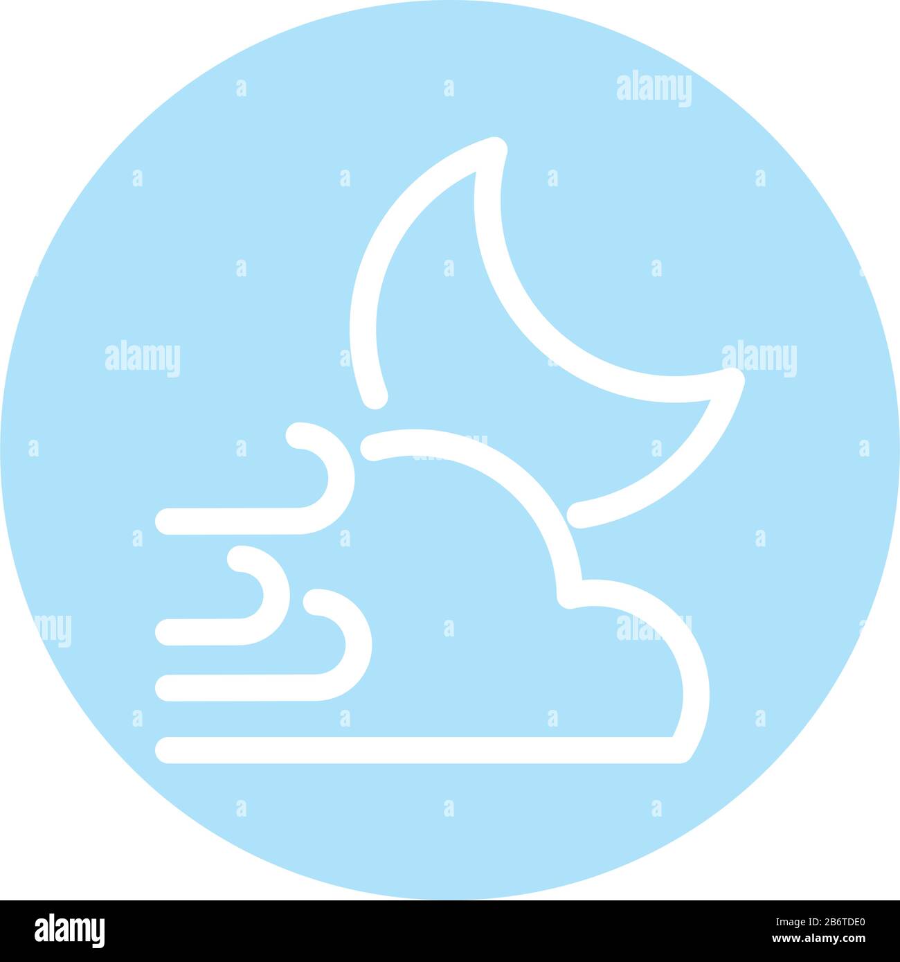moon with clouds and wind, block and flat style icon Stock Vector Image ...