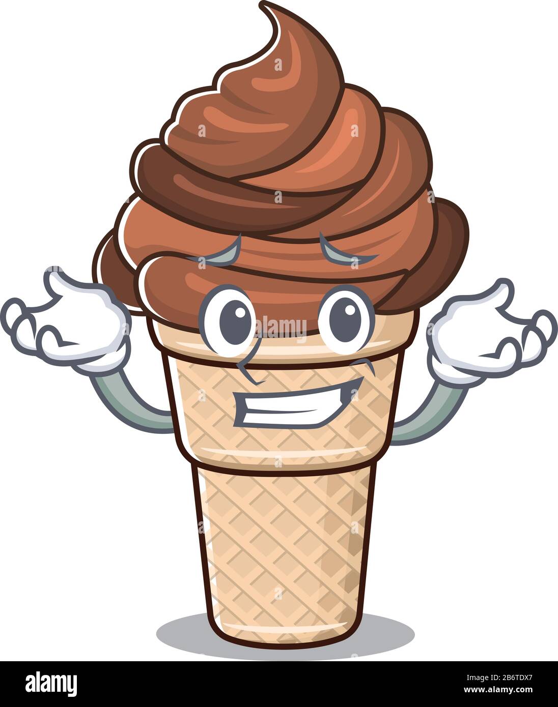 Happy face of chocolate ice cream mascot cartoon style Stock Vector ...