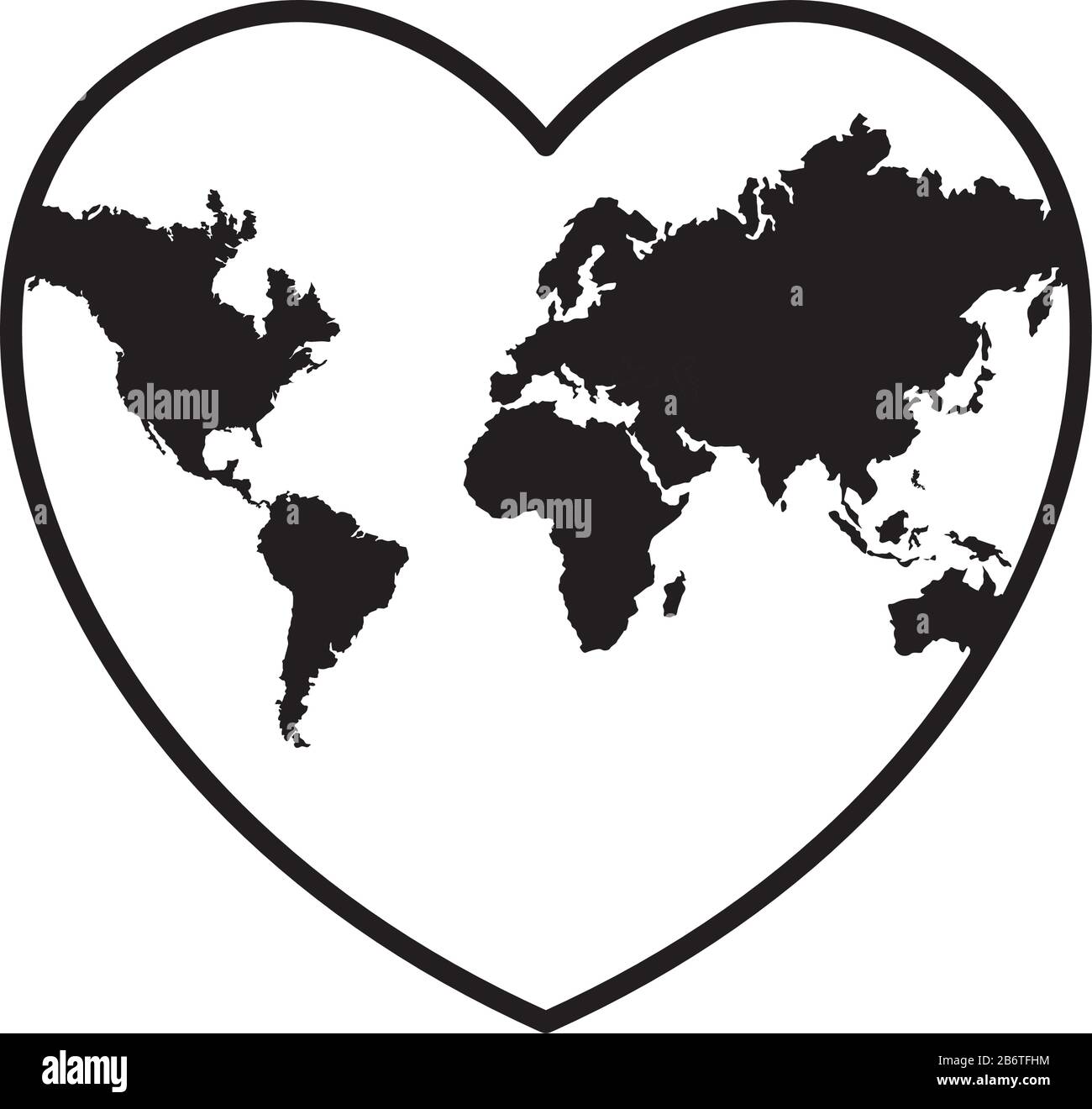 Heart planet earth Black and White Stock Photos & Images - Alamy