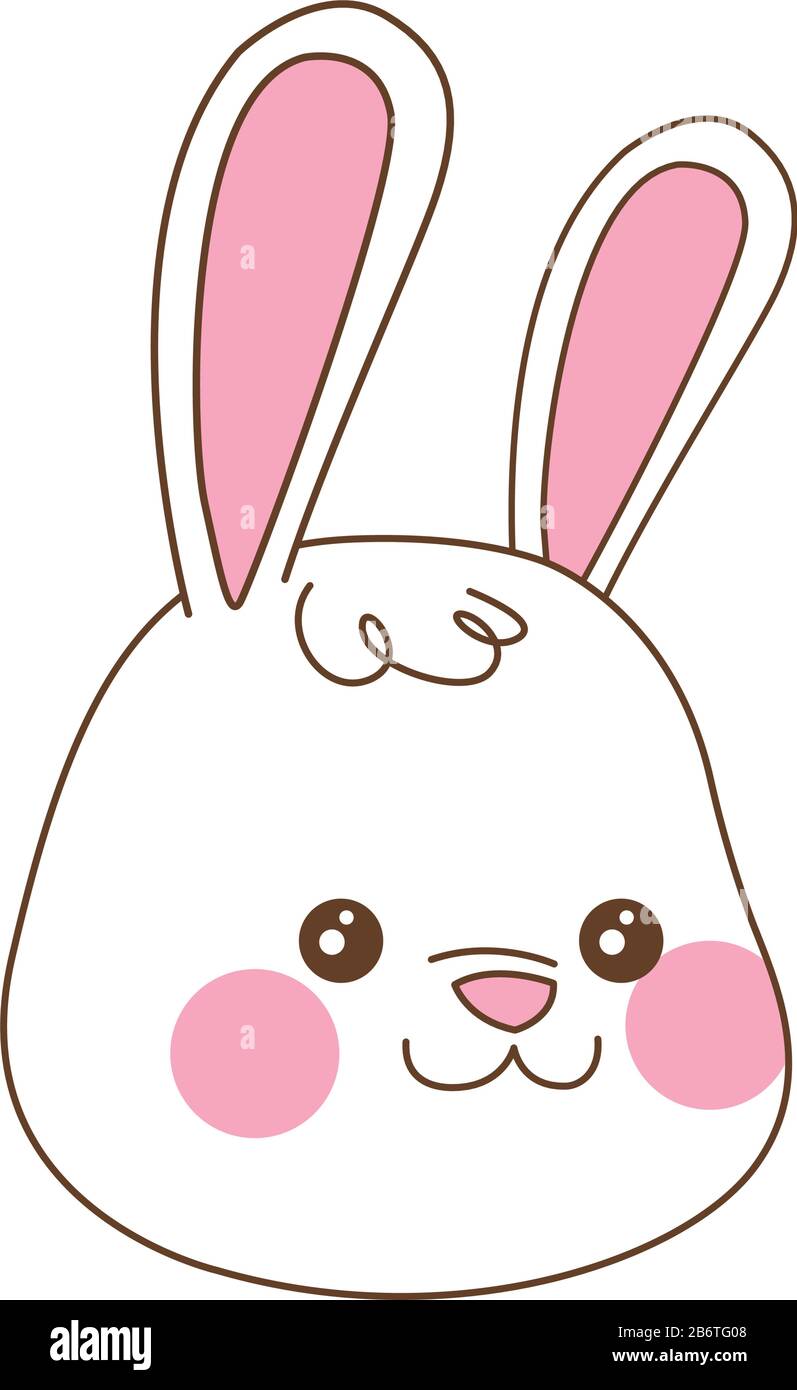 cute little rabbit head easter character Stock Vector Image & Art - Alamy