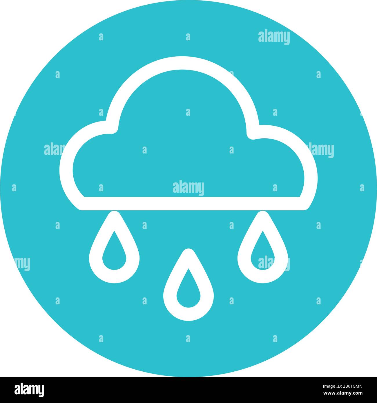 cloud with rain, block and flat style icon vector illustration design ...