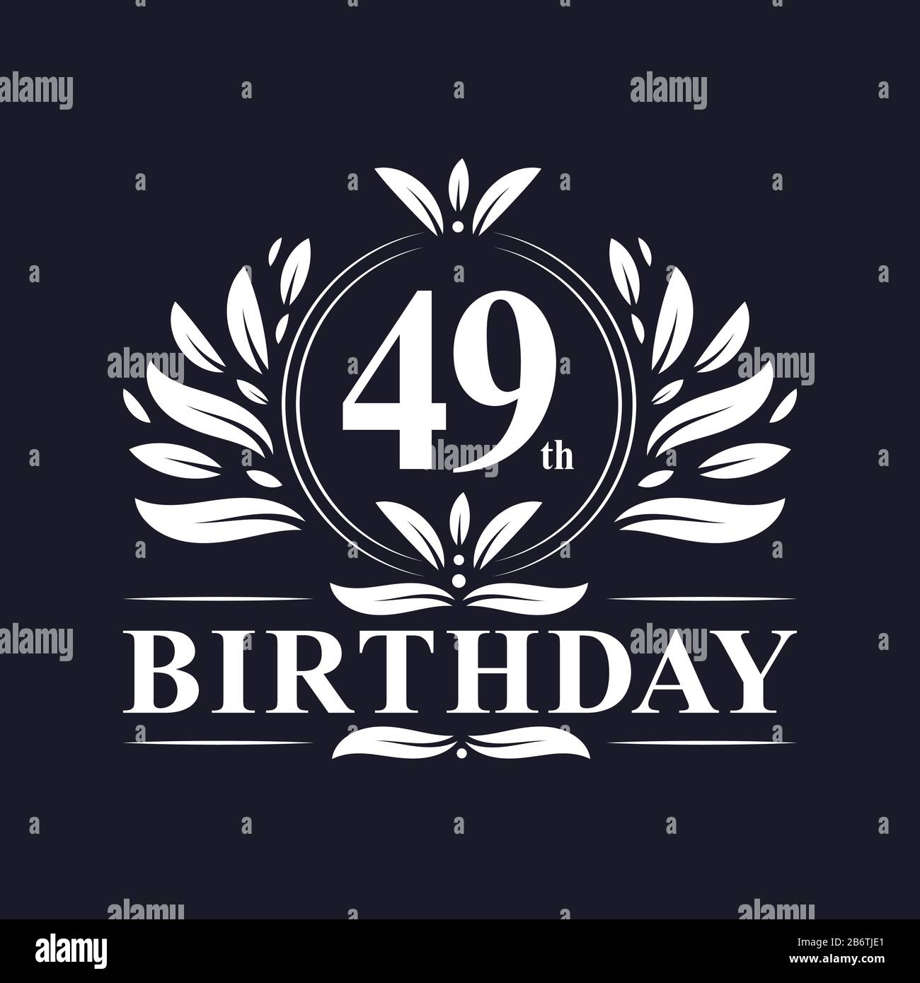 49 years Birthday logo, luxury 49th Birthday design celebration. Stock Vector