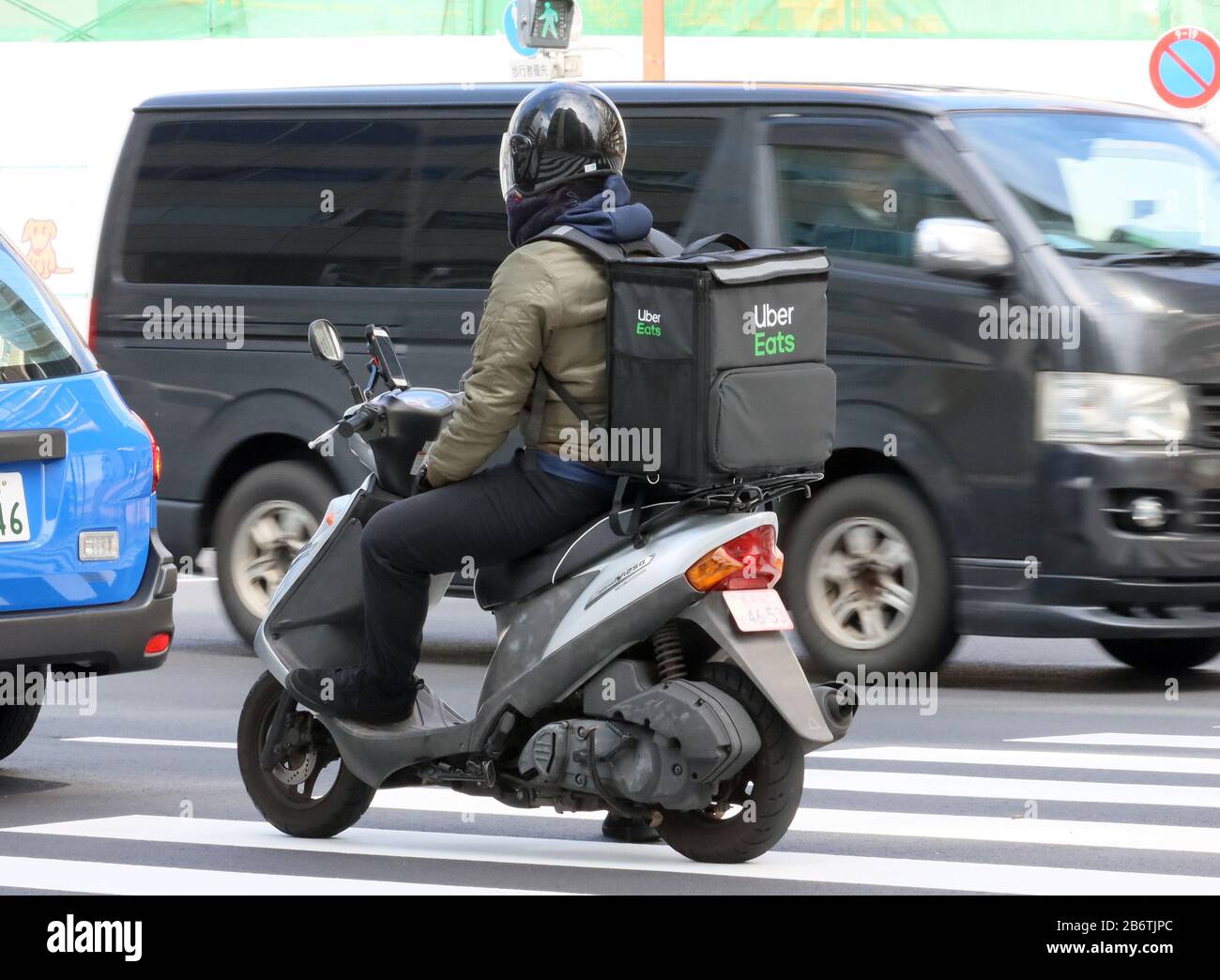 Tokyo, Japan. 12th Mar, 2020. Food delivery service Uber Eats 