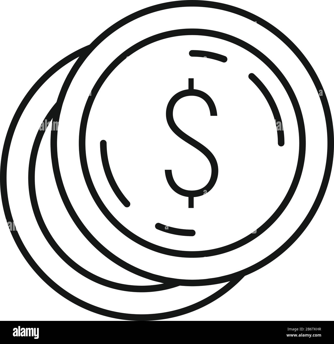 Dollar coin stack icon. Outline dollar coin stack vector icon for web ...