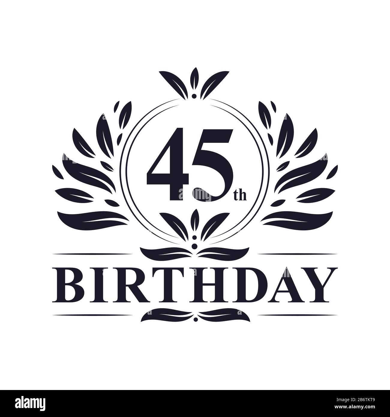 45 years Birthday logo, luxury 45th Birthday design celebration Stock Vector Image & Art - Alamy