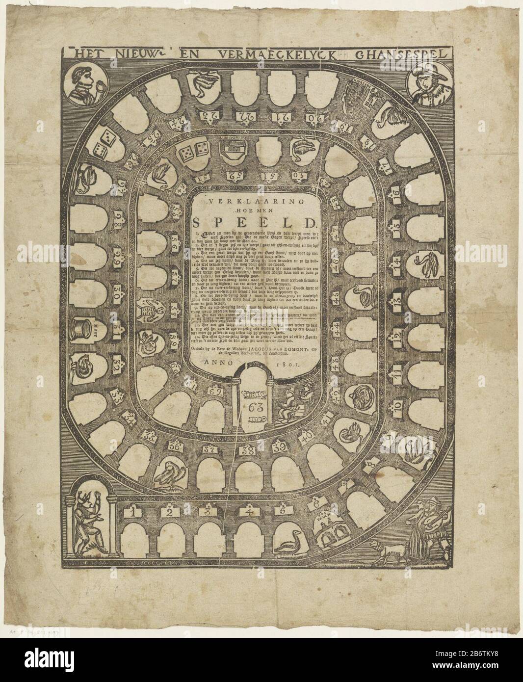 Het nieuw en vermaeckelyck ghansespel (titel op object) Goose Game