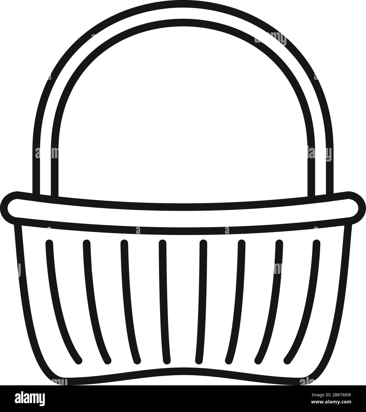 Wicker basket icon. Outline wicker basket vector icon for web design