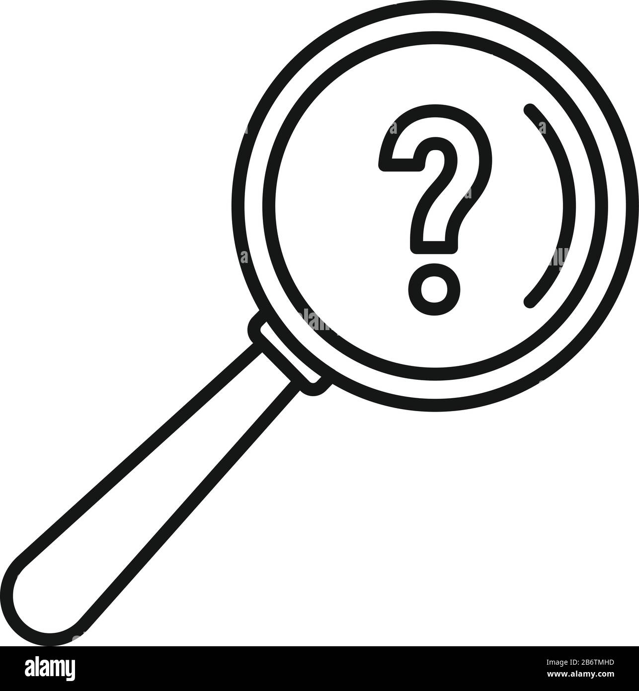 Request magnifier question icon. Outline request magnifier question ...