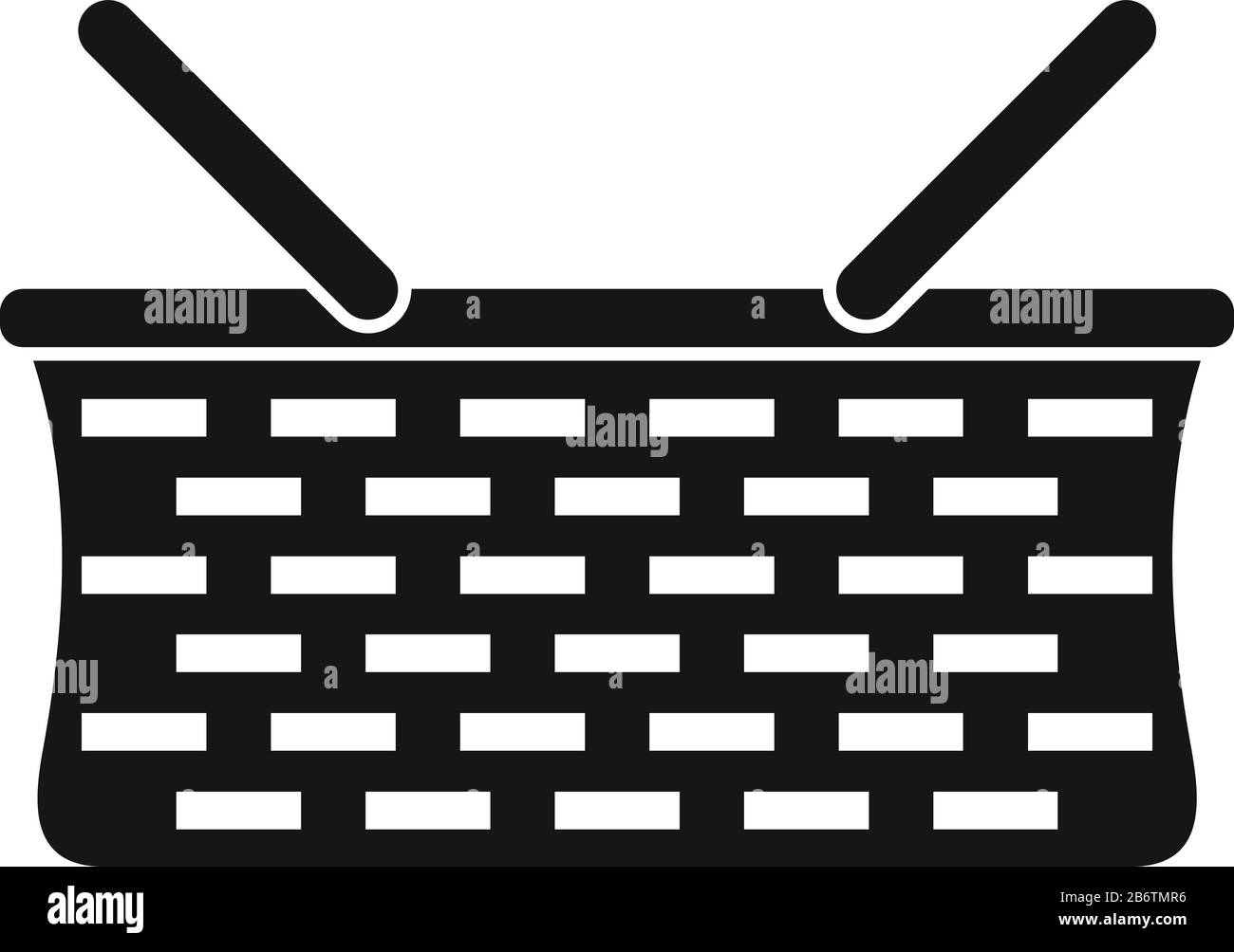Wicker basket icon. Simple illustration of wicker basket vector icon ...