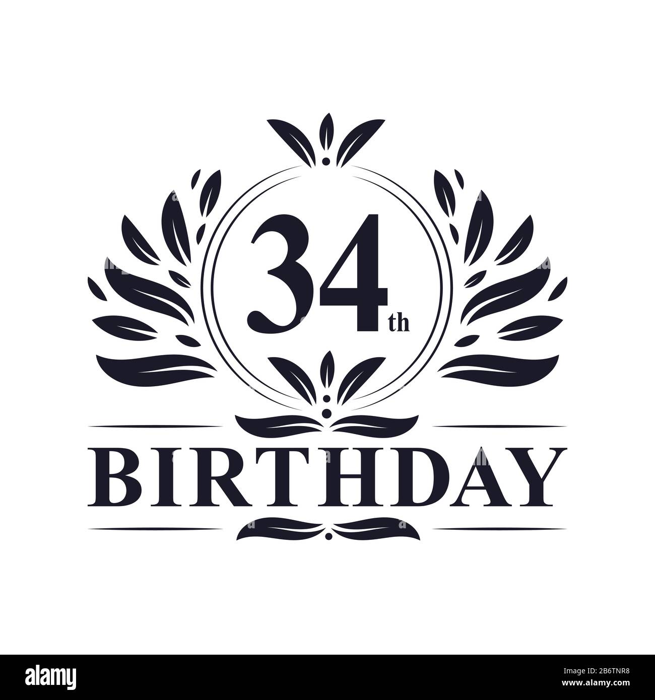 34 years Birthday logo, luxury 34th Birthday design celebration Stock Vector Image & Art - Alamy