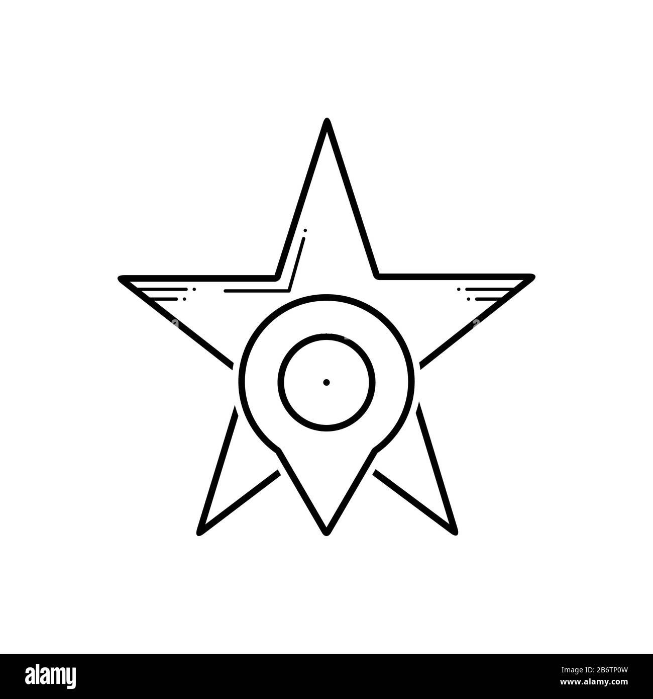Starred location icon Stock Vector