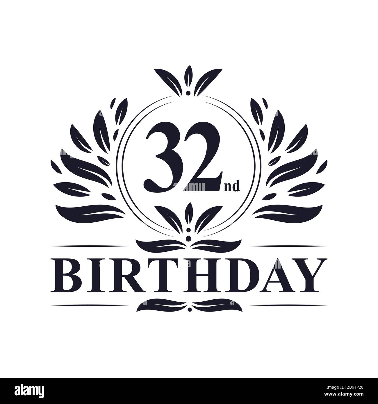 32nd Birthday celebration, luxury 32 years Birthday logo design Stock Vector Image & Art - Alamy