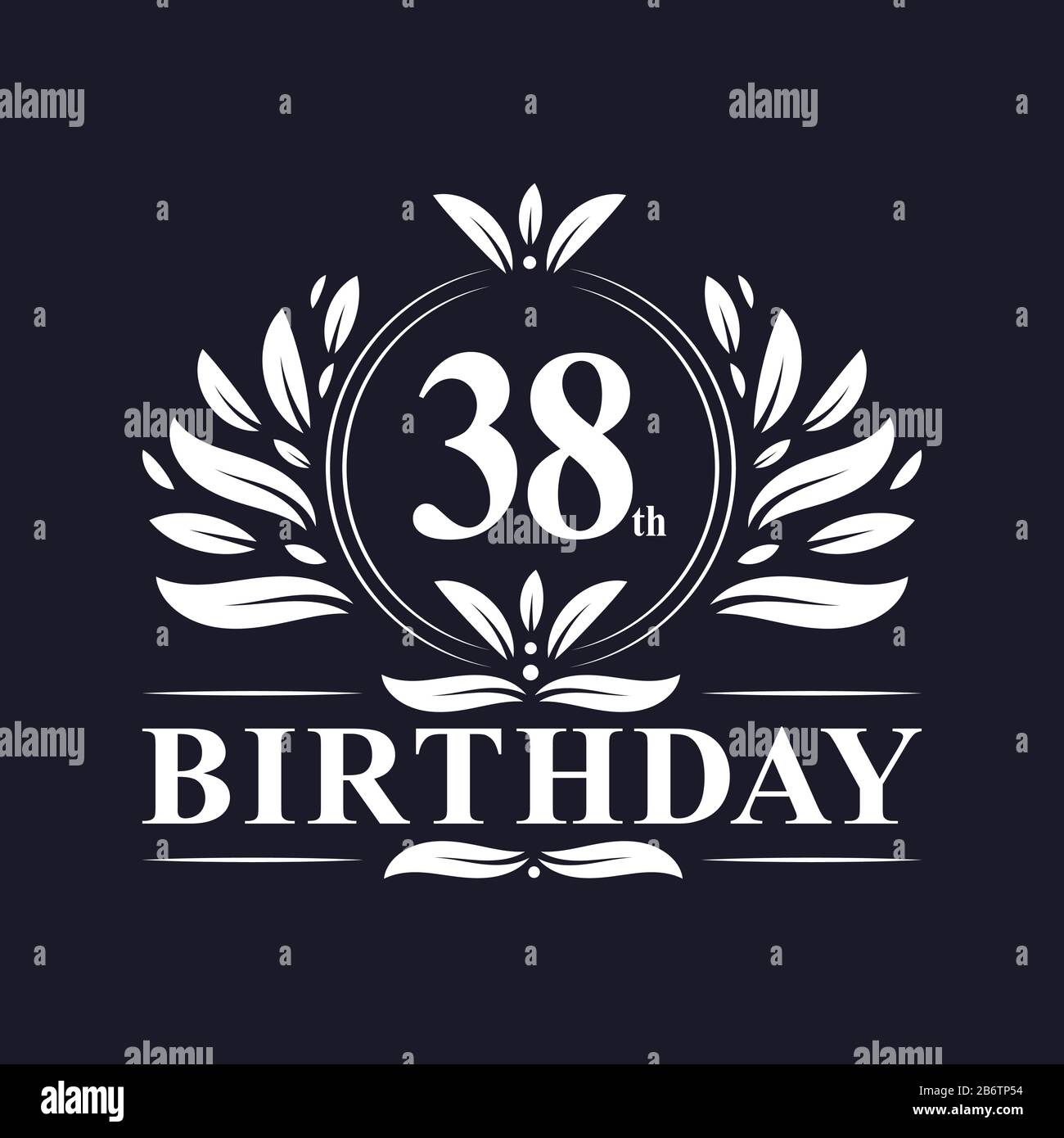 38th Birthday celebration, luxury 38 years Birthday logo design. Stock Vector