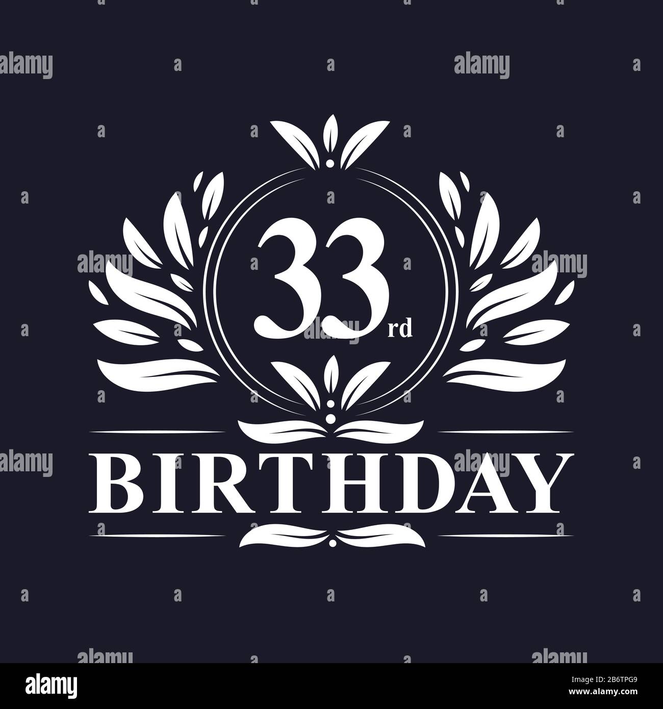 33 years Birthday logo, luxury 33rd Birthday design celebration Stock Vector Image & Art - Alamy