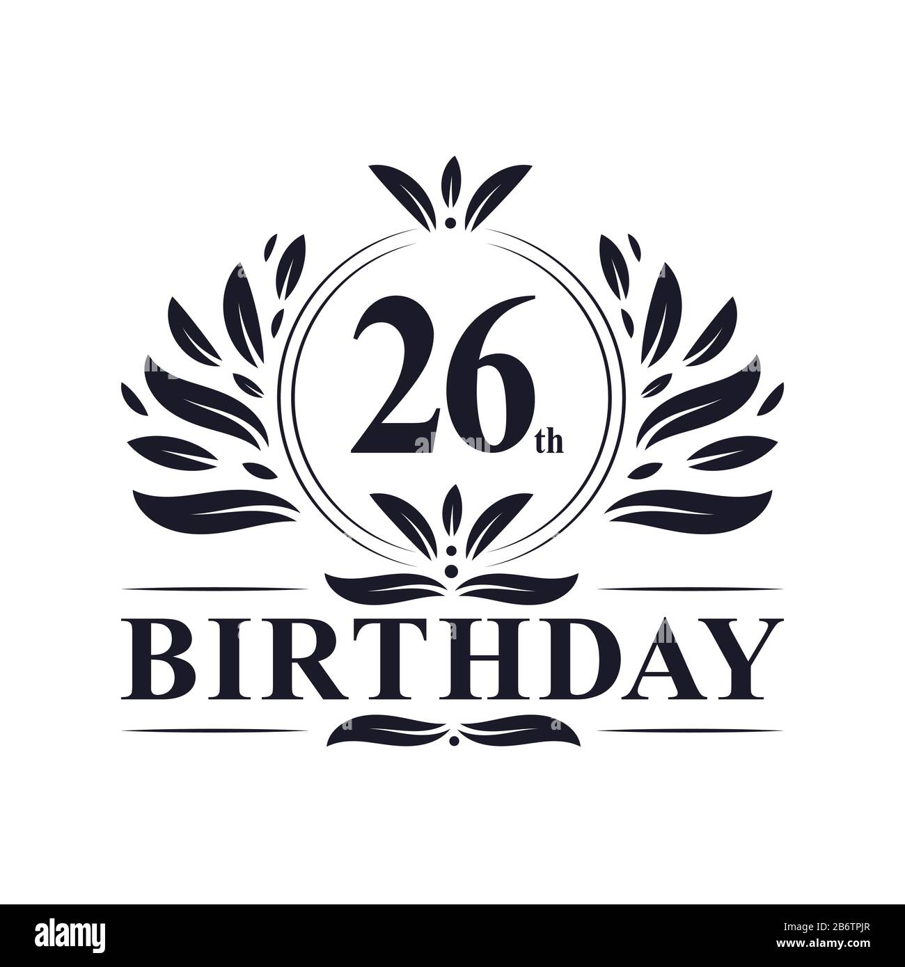 26 years Birthday logo, luxury 26th Birthday design celebration. Stock Vector