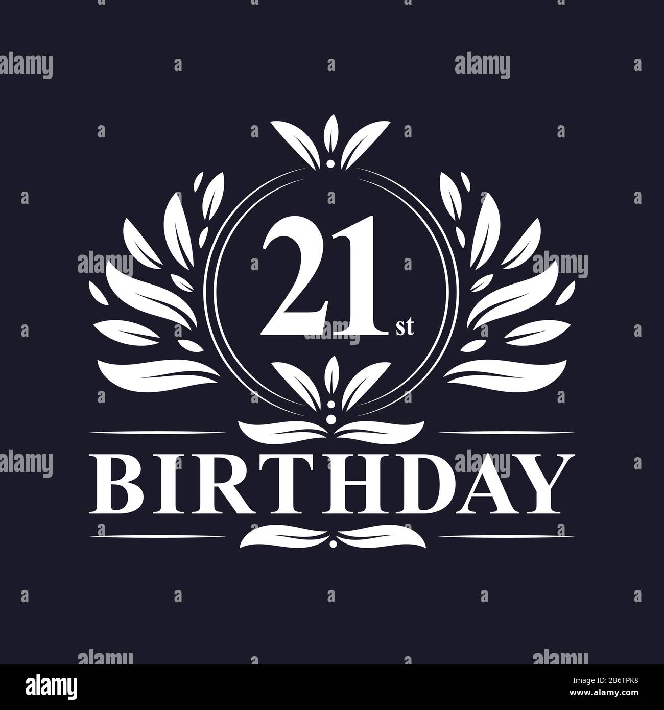 21 years Birthday logo, luxury 21st Birthday design celebration. Stock Vector