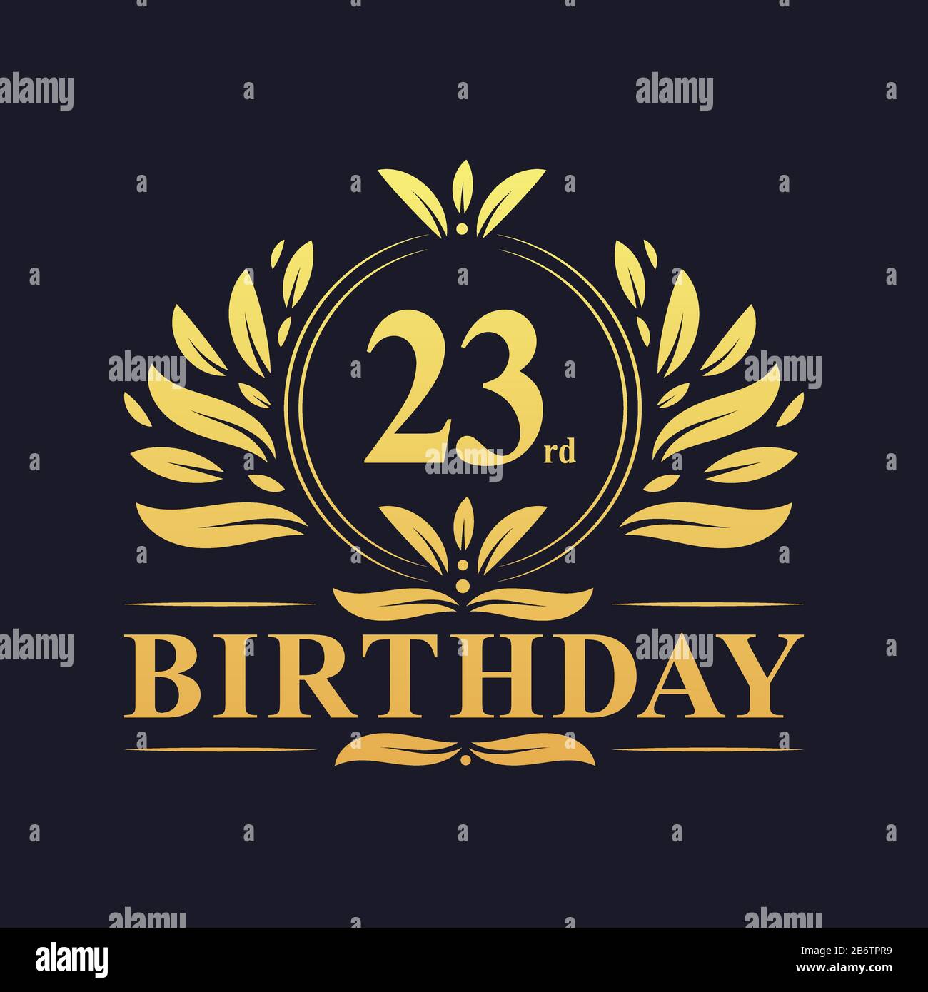 23rd Birthday Design Luxurious Golden Color 23 Years Birthday Celebration Stock Vector Image Art Alamy