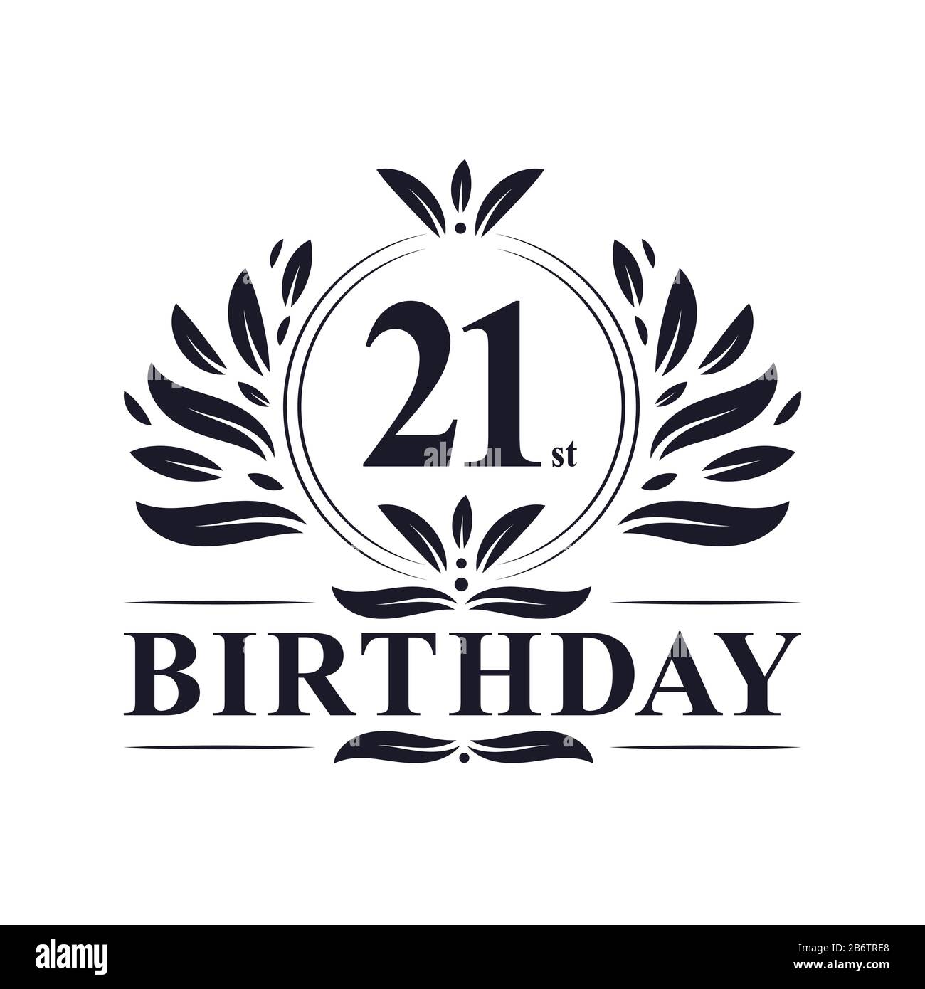 21st Birthday celebration, luxury 21 years Birthday logo design Stock Vector Image & Art - Alamy