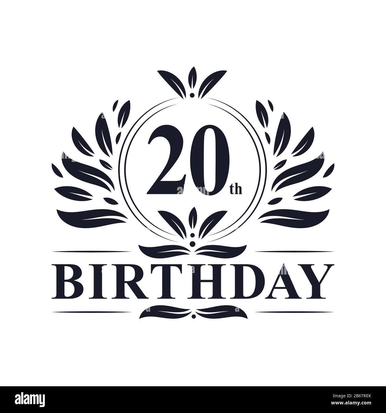 20 years Birthday logo, luxury 20th Birthday design celebration. Stock Vector