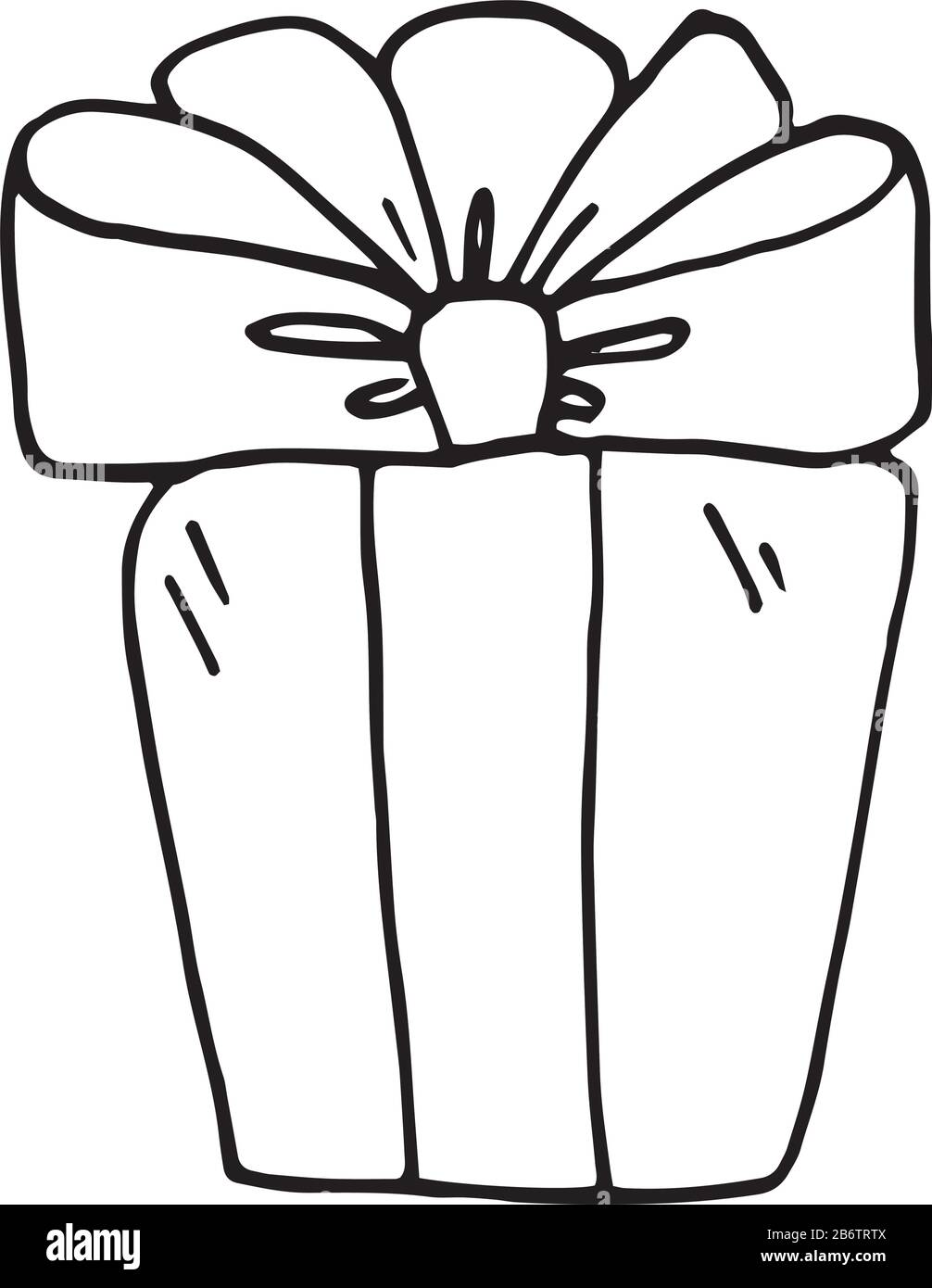 Gift box outline illustration, vector picture, hand drawn Stock Vector Image & Art Alamy