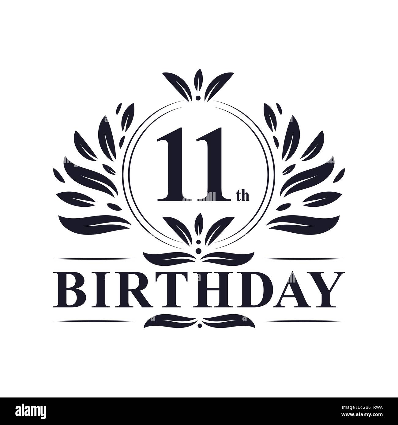 11 years Birthday logo, luxury 11th Birthday design celebration. Stock Vector