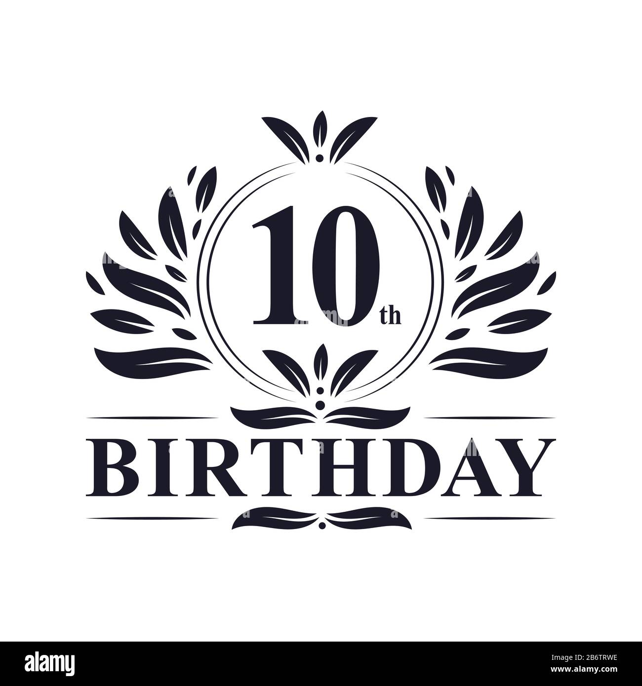 10 years Birthday logo, luxury 10th Birthday design celebration Stock
