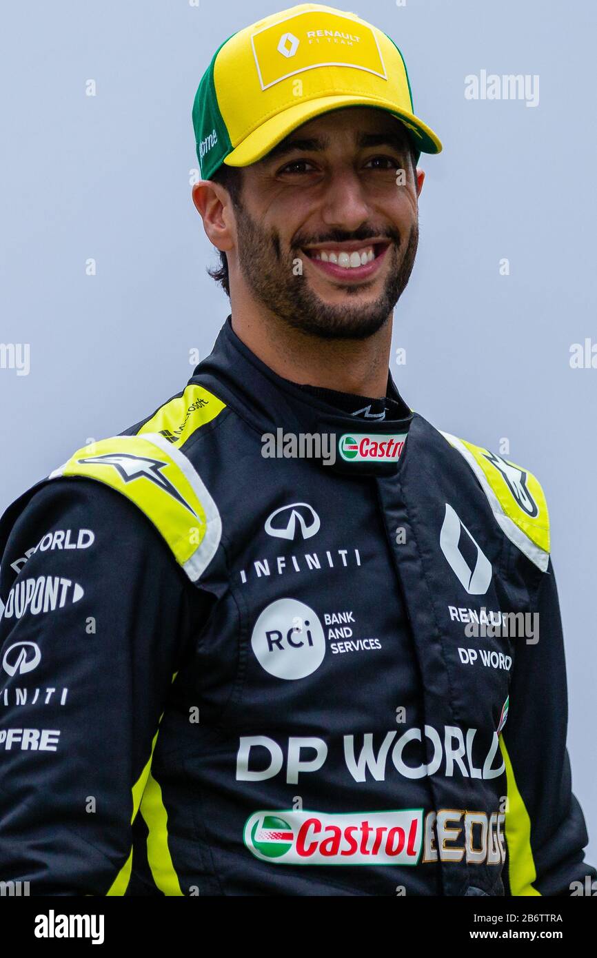 Melbourne, Australia, 12 March, 2020. Daniel Ricciardo (3) driving for ...