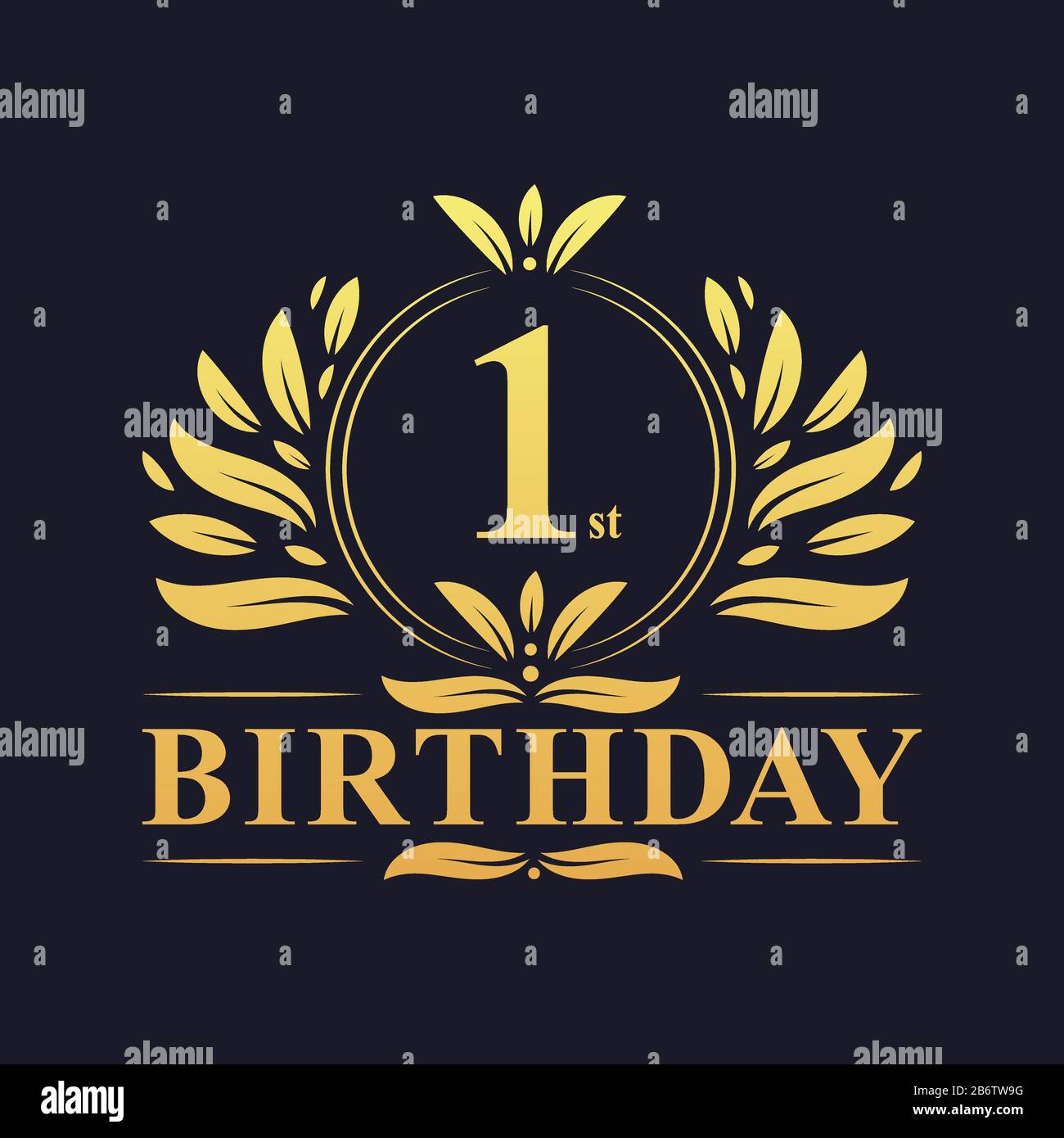 1st Birthday Design, luxurious golden color 1 year Birthday celebration  Stock Vector Image & Art - Alamy