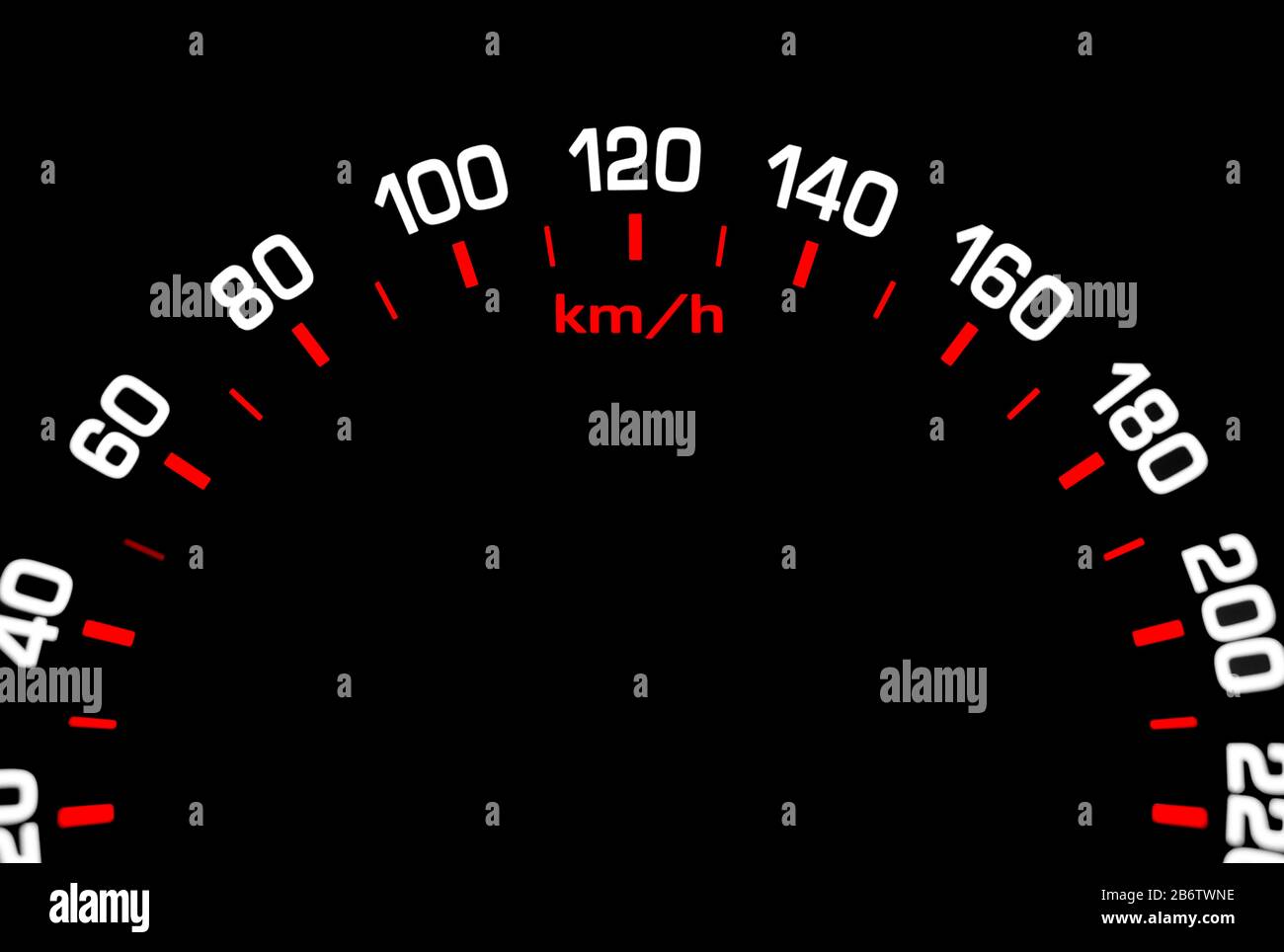 Close Up Shot Of Speedometer In Car. Car Dashboard. Dashboard Details 