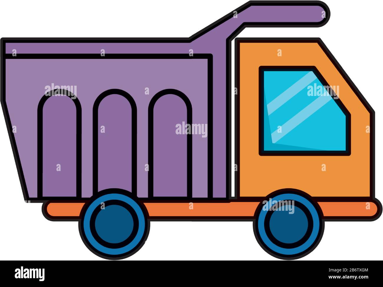 dump truck vehicle flat style Stock Vector Image & Art - Alamy