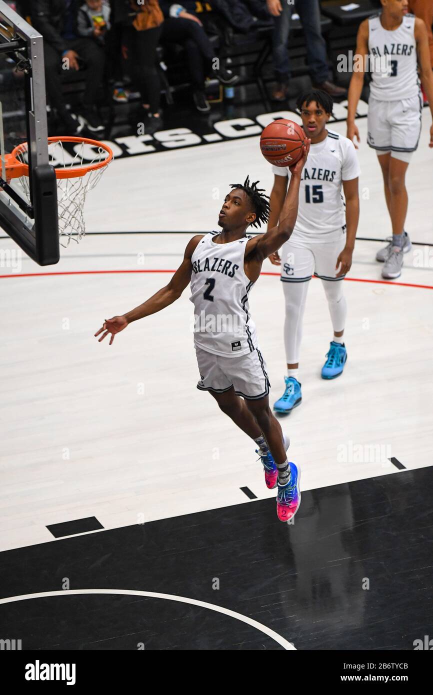 Sierra Canyon Trailblazers guard Zaire Wade (2) during a CIF State Open Division Southern Regional final high school basketball game against Etiwanda, Tuesday, March 10, 2020, in Northridge, California, USA. (Photo by IOS/Espa-Images) Stock Photo