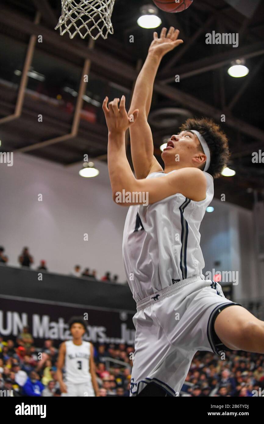 Sierra Canyon Trailblazers center Harold Yu (11) during a CIF State Open  Division Southern Regional final high school basketball game against  Etiwanda, Tuesday, March 10, 2020, in Northridge, California, USA. (Photo by