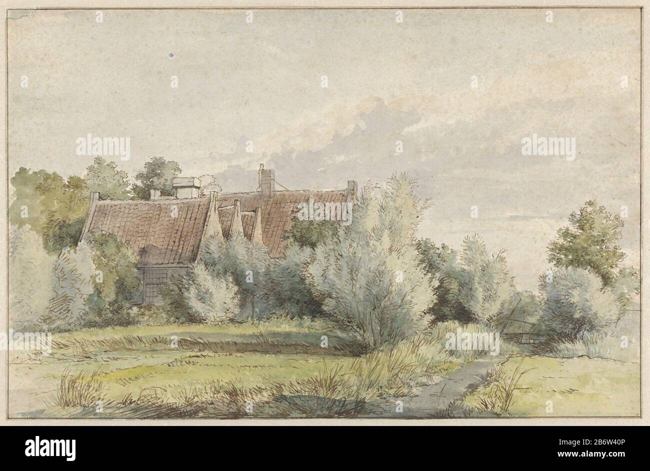 Huis Tussen Bomen House Between Trees Object Type Drawing Watercolor Item Number Rp T 1933 24 Manufacturer Artist Arnoldus Johannes Eymer Dating 1813 1863 Physical Features Pen In Brown Ink Colors In