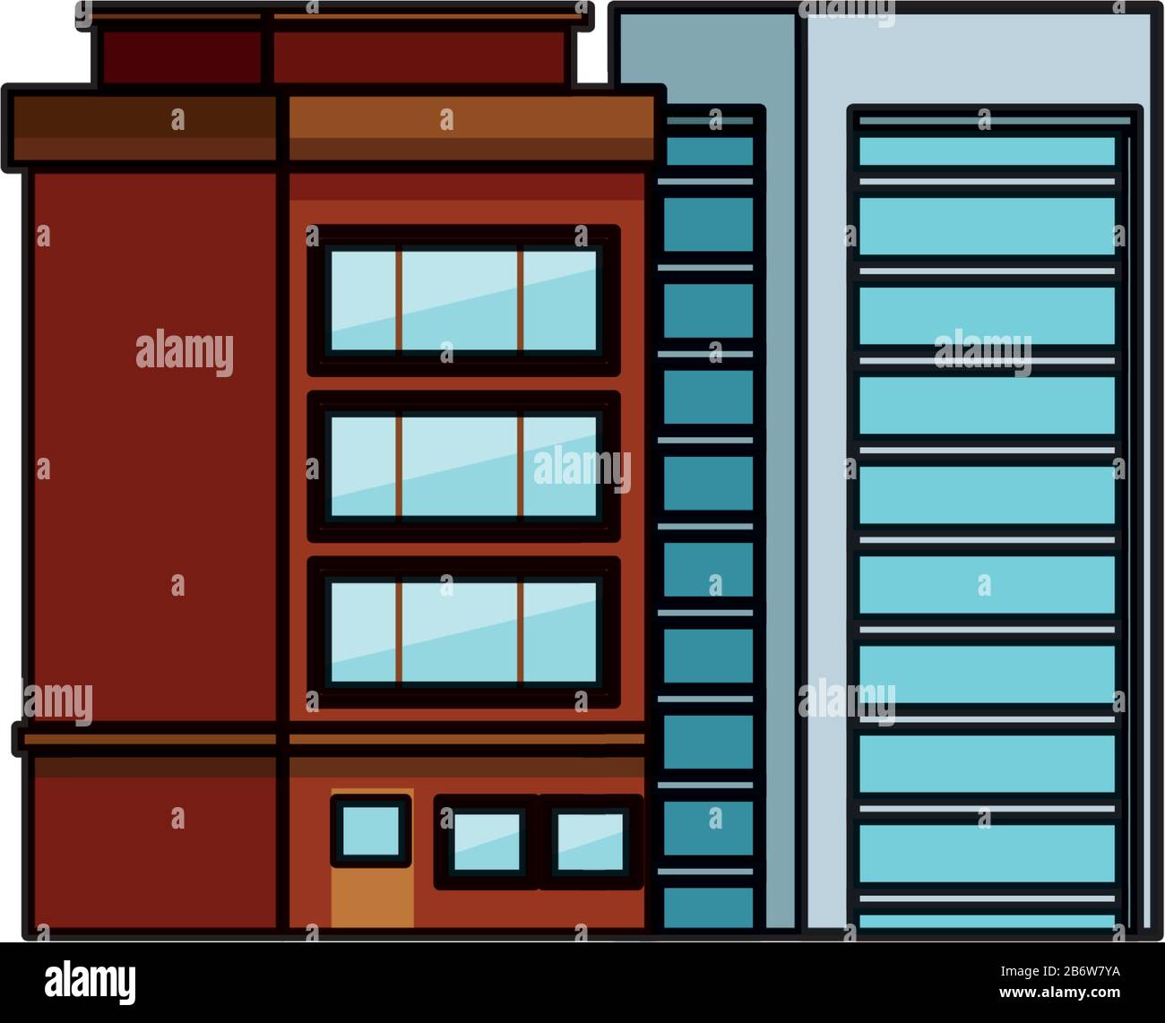 building with windows isolated icon Stock Vector Image & Art - Alamy
