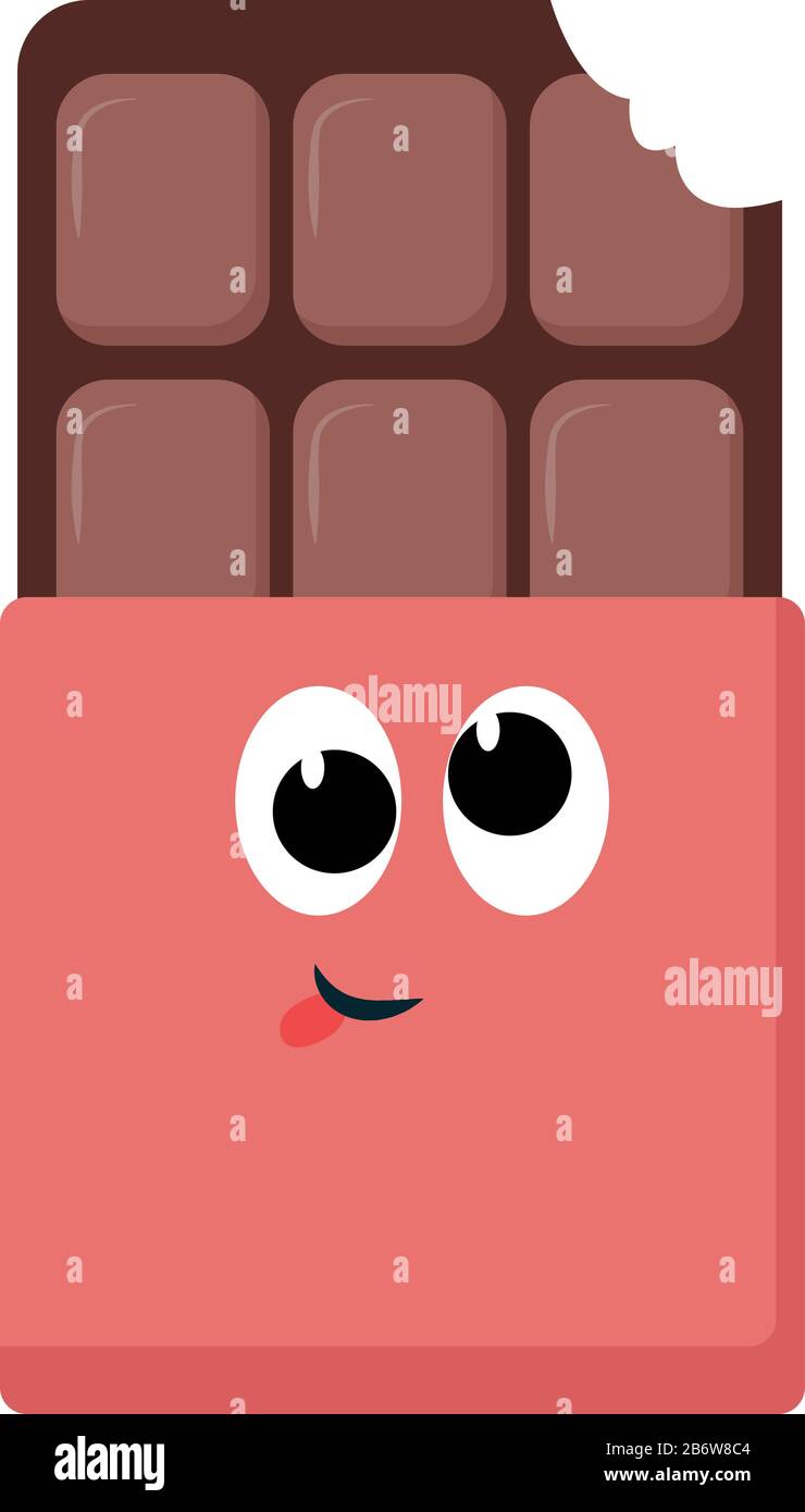 Chocolate bar, illustration, vector on white background Stock Vector