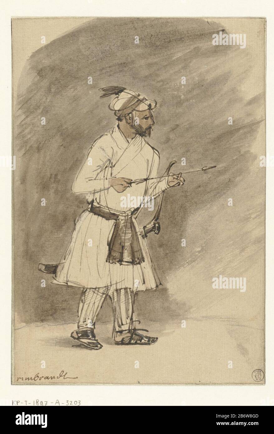 Indiase Boogschutter Indian Archer Object Type Drawing Object
