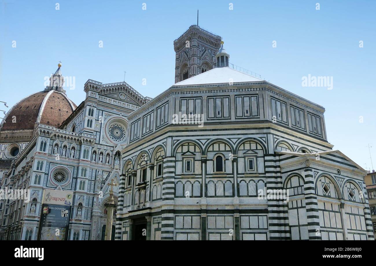 The Florence Cathedral or Duomo di Firenze, Santa Maria del Fiore. Stock Photo