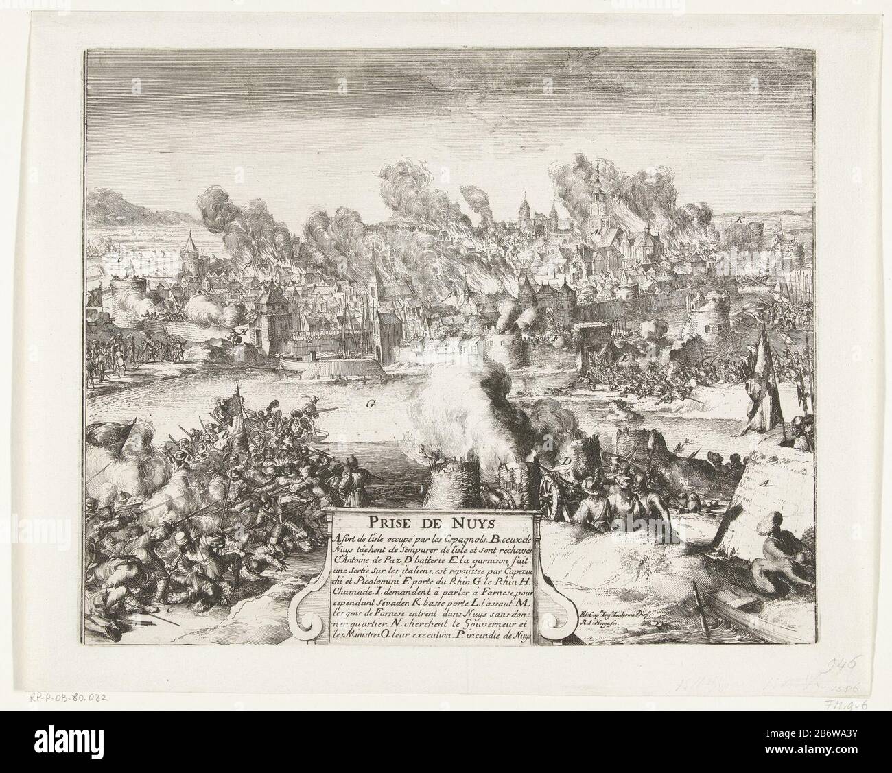 Inname En Plundering Van Neuss 1586 Prise De Nuys Titel Op Object Taking And Looting Of Neuss By The Army Parma July 26 1586 In The Foreground Skirmishes And The Besieging Troops