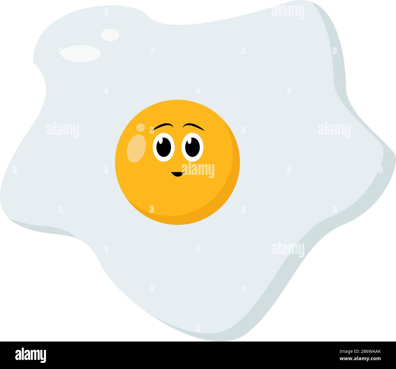 Broken egg, illustration, vector on white background. Stock Vector
