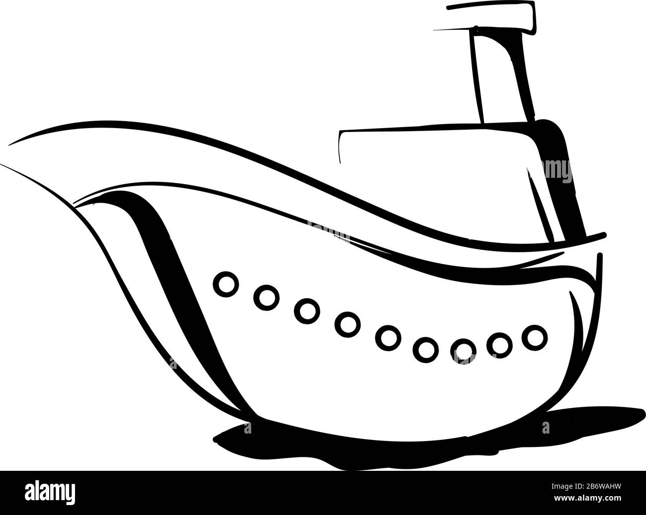 Decorative ship, illustration, vector on white background Stock Vector