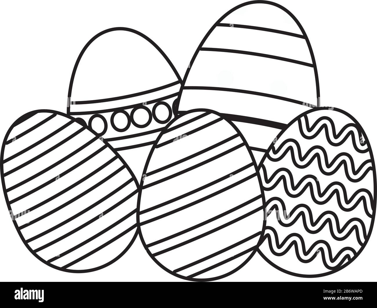 eggs painted easter decoration icons Stock Vector