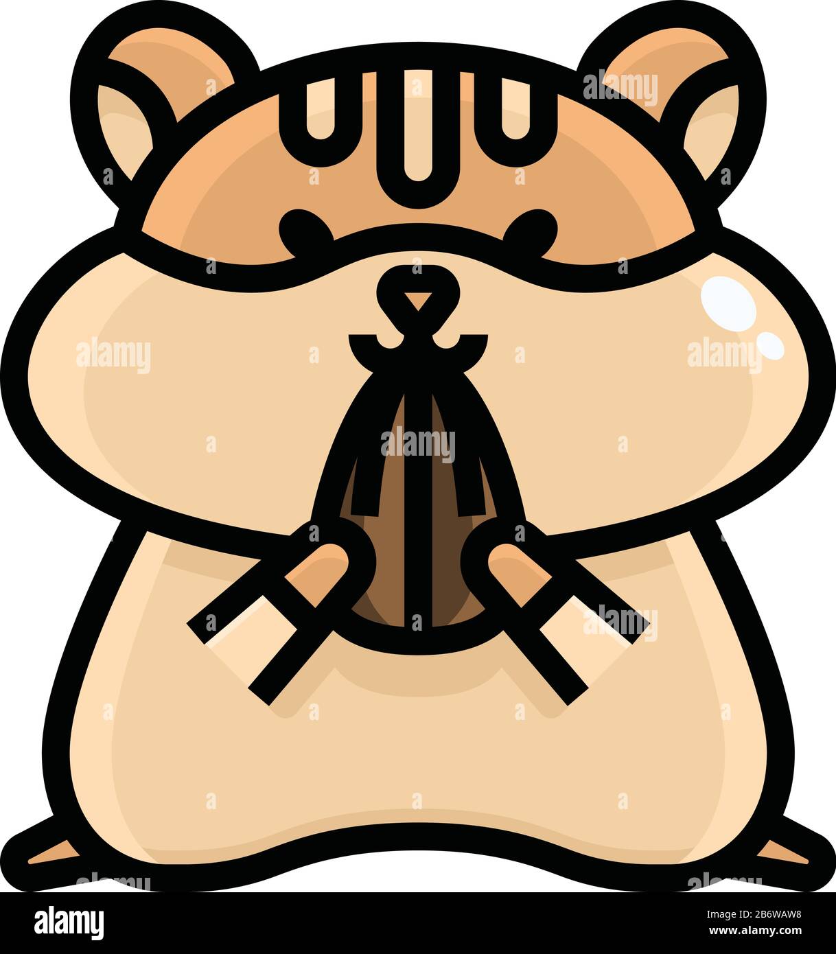Chimpmunk with nut, illustration, vector on white background. Stock Vector