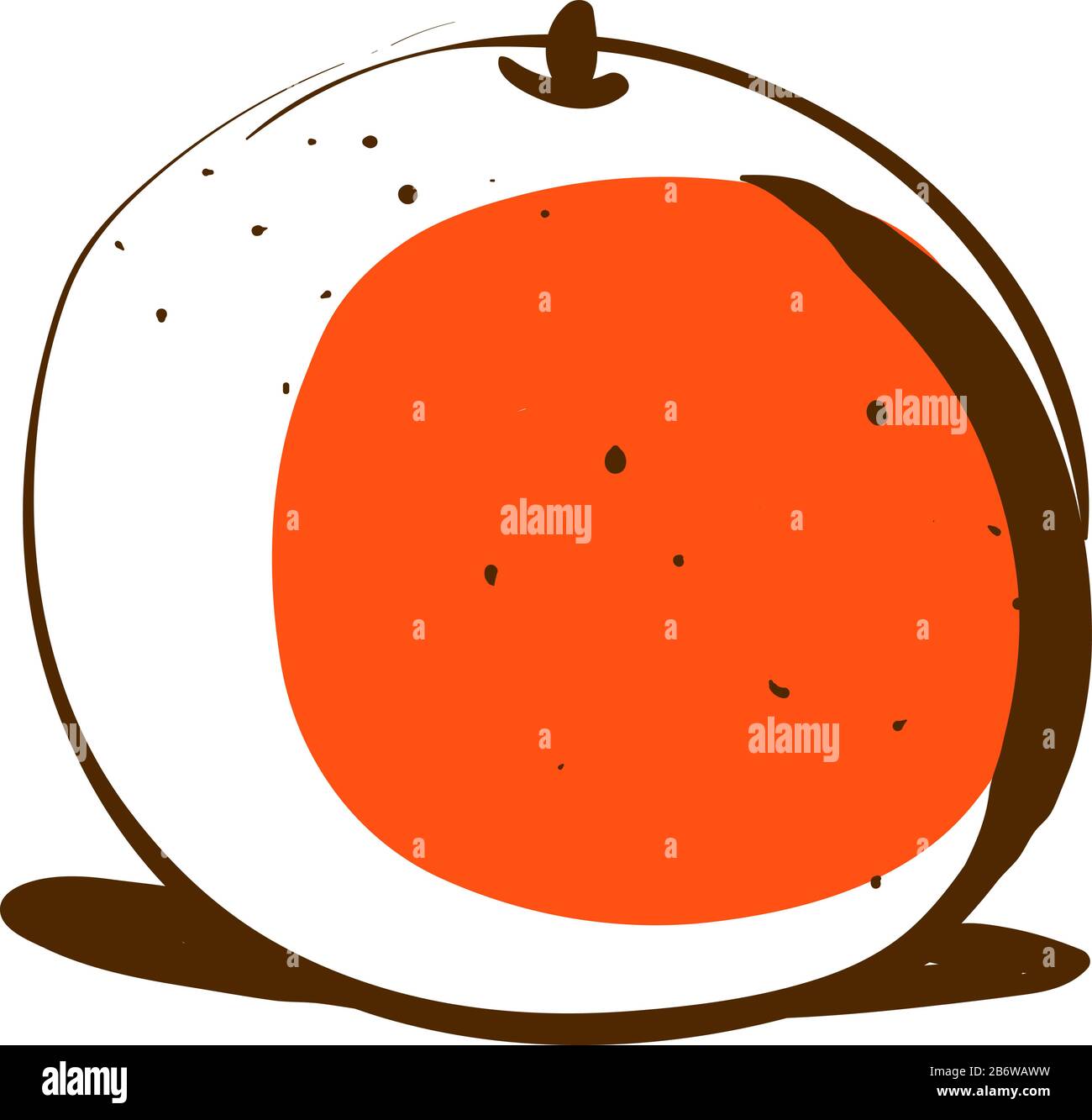 Orange drawing, illustration, vector on white background Stock Vector