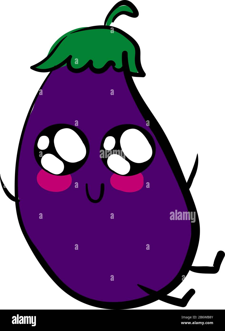 Cute eggplant, illustration, vector on white background Stock Vector Image & Art Alamy