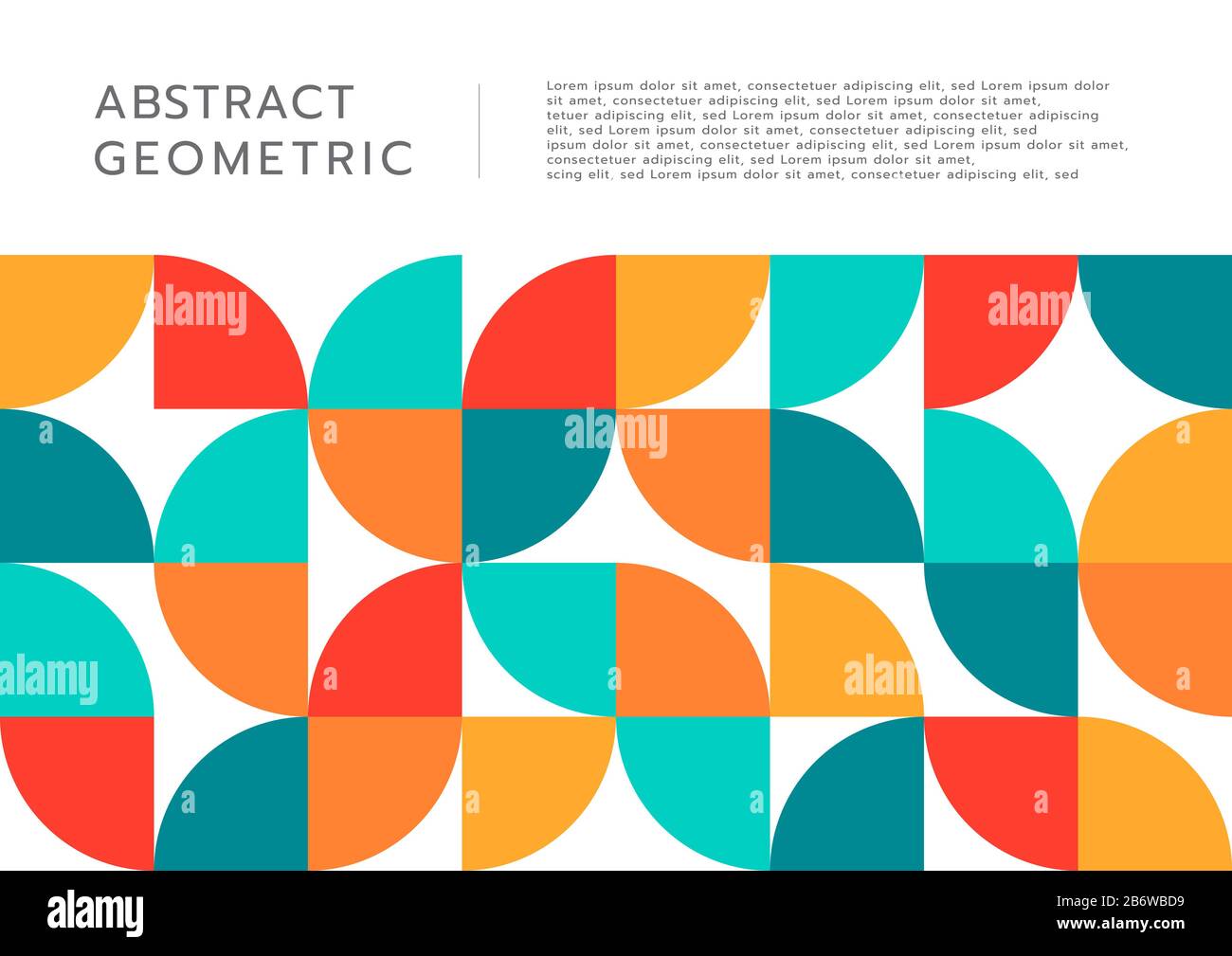 Abstract geometric circle cut shape flat design with space for your text. vector illustration. Stock Vector