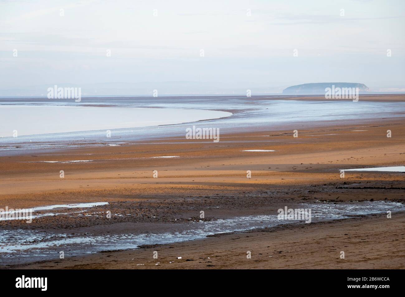 Low tide on sand and mud flats at BurnhamonSea, Somerset, England