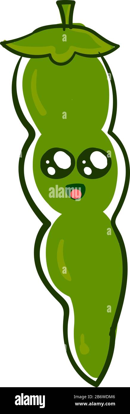 Green bean cute, illustration, vector on white background Stock Vector  Image & Art - Alamy