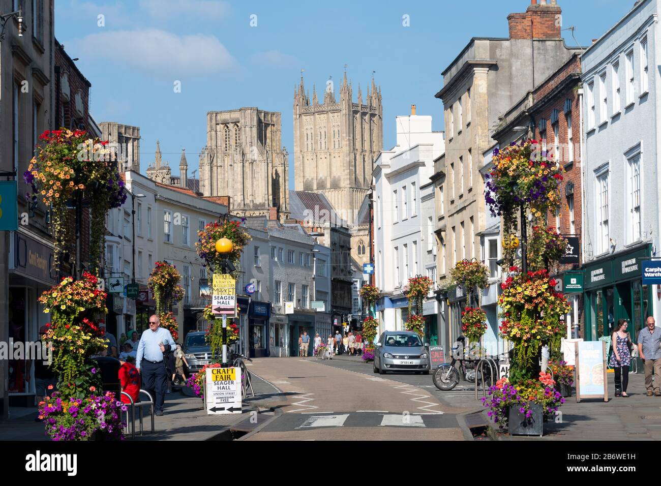 High Street, Wells, Somerset, England Stock Photo Alamy